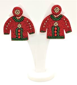 Pendientes de Navidad geométricos bonitos de moda, casa de dulces, camión, árbol de Navidad, bola, muñeco de nieve, colgante, perlas, aniversario - Product Image 1