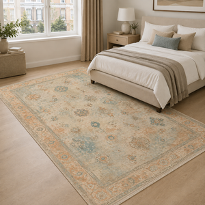 Netline Home Century Vinework Natural Beige Traditional <b>Washable</b> <b>Rug</b> - Product Image 3