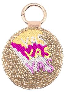 Porte-clés brodé de perles de rocaille colorées et porte-clés et accessoires de sac faits à la main d'Inde - Product Image 5