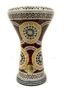 Instrument de percussion artisanal en aluminium et nacre décoratif à motif mosaïque pour darbuka, idéal pour l'enseignement musical et les cadeaux - Product Image 6