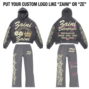 Chándal Premium de Felpa de Algodón de 400 GSM para Hombre, Color Gris Carbón, con Estampado Personalizado, Serigrafía y Logotipo Bordado, Corte Holgado - Product Image 1