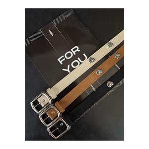 Ceinture pour pantalon, veste, chemise et robe pour femme avec boucle carrée et accessoire en forme de cœur - Noir-brun-beige-noir - Product Image 4