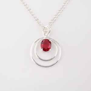Collier pendentif en rubellite rose, plaqué or 18 carats, argent sterling 925, fait main, certifié IGI, pour femme, octobre - Product Image 1