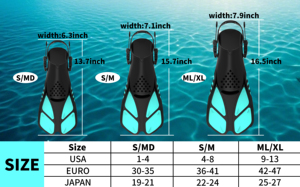 Yüksek kalite ayarlanabilir dayanıklı dalış yüzgeçleri yetişkinler çocuklar ve kadınlar için özel şnorkel <span class=keywords><strong>Flippers</strong></span> yüzücüler - Product Image 6