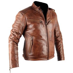 เสื้อแจ็กเก็ตหนังแวกซ์ของผู้ชายสำหรับขี่มอเตอร์ไซด์เสื้อแจ็คเก็ตหนังแวกซ์สำหรับแข่งรถมอเตอร์ไซค์ตามสั่ง - Product Image 2