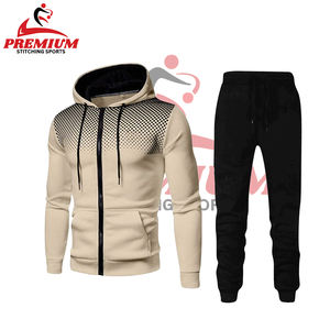 Hauts survêtements hommes sweats à capuche unisexe survêtements 2 pièces ensemble 100% coton uni hommes survêtement recadrée à capuche survêtement - Product Image 5