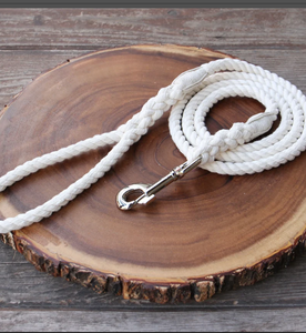 Natiurel White Customized Colored Cotton Rope Handmade Dog <b>Leash</b> <b>Pet</b> <b>Leash</b> Set - Product Image 2