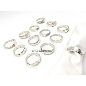 Vente directe d'usine, anneaux de serviette en métal plaqué argent écologiques, formes et tailles personnalisées disponibles, en stock, cadeaux promotionnels - Product Image 1