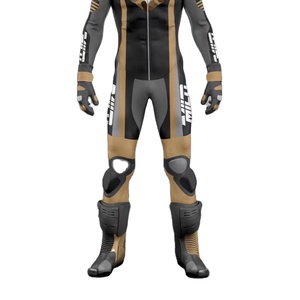 ชุดแข่งรถหนังแท้สั่งตัดสำหรับผู้ชาย 1 ชิ้น หนังวัว/จิงโจ้ สำหรับขี่มอเตอร์ไซค์/แข่งรถ/ขี่มอเตอร์ไซค์ พร้อมฮัมพ์ มาตรฐาน CE - Product Image 2