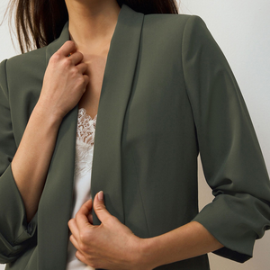 Manteau long en laine tissée coupe-vent pour femme, chaud et élégant, avec col et ceinture, idéal pour le bureau et le streetwear - Product Image 4