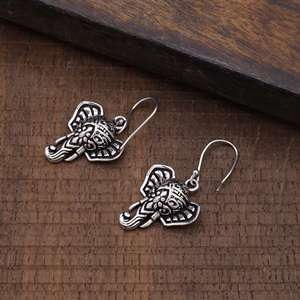 <b>Elephant</b> Animal Designer Hoops Jewellery <b>for</b> <b>Women</b> Girls Ethnic Trendy Exclusive Fine Earring 925 Sterling Silver Dangle Drop - Product Image 3