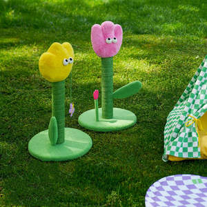 High Quality Eco-Friendly <b>Cat</b> Scratching Board Yellow and <b>Pink</b> Color <b>Cat</b> <b>Tree</b> Sisal Tulip for <b>Cats</b> to Climb - Product Image 5