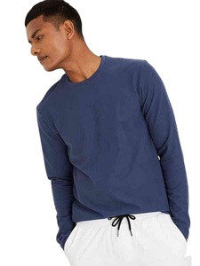 เสื้อยืดพิมพ์ลายกราฟิกสกรีนแบบกำหนดเอง เสื้อยืดคอตตอนหนาน้ำหนักมากสำหรับผู้ชาย แขนยาว ขอบดิบ ผ้าเฟรนช์เทอร์รี่ ทรงบ็อกซี่ - Product Image 3