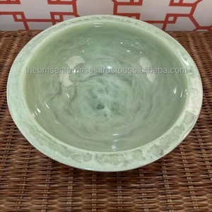 Bol épais en résine époxy avec motif de tourbillon bleu pour fruits et salades - Product Image 2