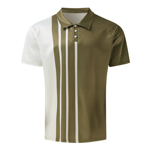 Custom Men's Polo <b>Shirt</b> Short-sleeved 3D Printed Striped Button <b>Waffle</b> T-<b>shirt</b> Custom Logo Summer Short Sleeve Golf Polo T-<b>shirt</b> - Product Image 1