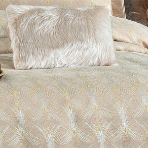 Guzide Podyum Gold 4-Piece Customized Classic Luxury Home <b>Bedspread</b> <b>Set</b> 100% Chenille Organic Woven Striped Washable Anti-Dust - Product Image 4