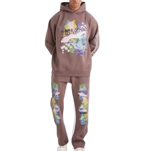 Survêtements d'hiver imprimés pour hommes de haute qualité, taille adulte, en coton biologique, vêtements de sport extensibles dans quatre directions, écologiques, décontractés, pour le fitness - Product Image 1
