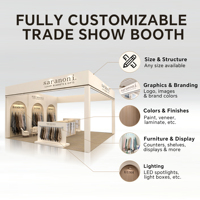 Stand d'exposition modulaire Izexpo QuickBuild 20x20 pieds pour vêtements, stand d'exposition personnalisé, stand d'exposition en bois pour salon professionnel