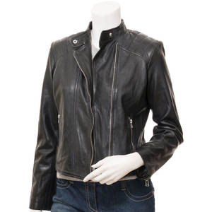 Best Design Premium Quality <b>Women's</b> Autumn Leather <b>Jackets</b> with Satin Fabric Breathable & Waterproof Customizable Colors & Logo - Product Image 3