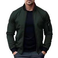 Blouson Bomber Homme OEM en Taslan Enduit Camouflage avec Fermeture Éclair Intégrale, Poches, Imperméable, Coupe-Vent, Ourlet Côtelé, pour Sports de Plein Air et Tenues Formelles