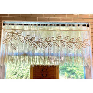 Rideau Bohème en Coton Fait Main, Cantonnière Murale Artisanale en Bois, Tapisseries pour Décoration Intérieure - Product Image 2