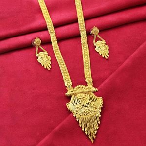 Vente en gros 14K 18K 24K Micro or mode longue parure de bijoux, parure de bijoux longue de mariage traditionnel, parure de bijoux longue micro formant. - Product Image 1