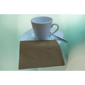 Tovaglioli con Bordo Goffrato Cioccolato 20x20cm 100pz 60 Confezioni B2B - Product Image 1