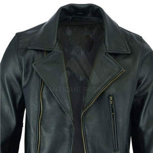 Chaqueta de Cuero Genuino para Hombre, Diseño Personalizado de Moda Antigua, Color Sólido, Estilo Urbano, Logotipo Frontal, Transpirable, Resistente al Viento, para Invierno - Product Image 4