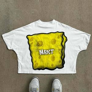 เสื้อยืดคอกลมผ้าคอตตอนสำหรับผู้ชายเสื้อยืดฮิปฮอปสตรีทแวร์ผ้าคอตตอนพิมพ์ลายกราฟิกแบบ Y2k - Product Image 4