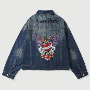 Wholesale New Arrival Unisex Single Button <b>Winter</b> Denim Jacket Fashion Indigo Washed Distressed OEM Service - Product Image 2