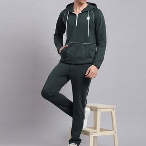 Survêtement d'hiver à capuche de style mode, en mélange de coton premium, coupe classique, pour le streetwear décontracté et l'entraînement - Product Image 4