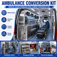 Kit de conversion d'ambulance de qualité médicale avec armoire en acier inoxydable pour véhicule de secours
