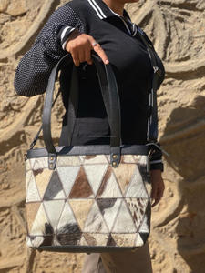 Nuevo y elegante pelo hecho a mano Real en cuero de piel oculta bolsos de noche bolsos de hombro para mujer bolsos de compras de retales de alta calidad - Product Image 2