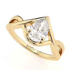 แหวนแต่งงานผู้หญิงรูปลูกแพร์ ctpear 1.0สำหรับผู้หญิง - Product Image 6