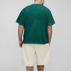 Conjuntos cortos para hombre, conjunto corto de dos piezas, ropa de calle de talla grande para hombre, camiseta informal de 2 piezas, conjuntos para hombre, Color de contraste personalizado - Product Image 3