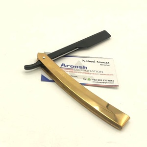 Venta al por mayor negro oro profesional deslizante Barbero maquinilla de afeitar logotipo personalizado de acero inoxidable sostenible - Product Image 1