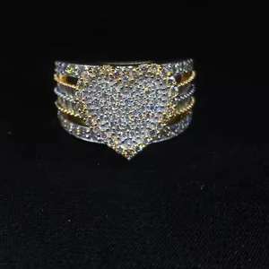 7.00Ct ฮิปฮอป VVS Moissanite สีเหลืองทองรอบ & Baguette ตัดเพชรน้ำแข็งออกแหวนแต่งงาน925ผู้ชายเงินสเตอร์ลิง - Product Image 4