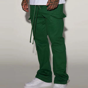 OEM nueva llegada de los hombres Slim Fit Casual Cargo Jogger pantalones personalizados rectos lavados bolsillos laterales tela de lona de secado rápido transpirable - Product Image 3