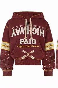 Survêtement de qualité supérieure avec logo personnalisé, pantalon de survêtement ample à jambes évasées, fermeture éclair, uni, ensemble de survêtement pour homme, deux pièces, sweat-shirt à capuche, survêtement - Product Image 3