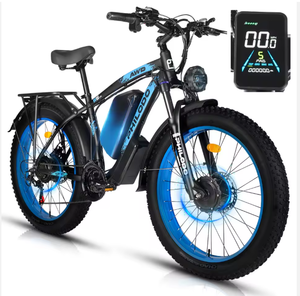 Vélo électrique PHILODO H8 pour adultes, en stock au Royaume-Uni, 48V 26Ah, pneus larges, double moteur, transmission intégrale, 2000W, 35MPH, 21 vitesses, bleu/blanc - Product Image 1