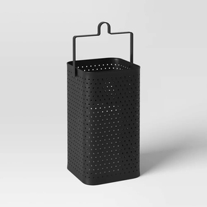 Sheet Iron Pillar Moroccan Candle Holder <b>Black</b> Coated Elegant Candle Jar Holder Lantern Candle Stand For Christmas - Product Image 3