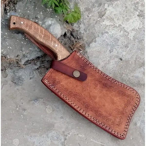 Cuchillo de Cocina Burraq Hecho a Mano con Acero al Carbono, Diseño de Gota de Lluvia, Multifuncional, con Funda de Cuero, para Uso en la Cocina - Product Image 3