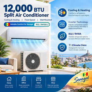 Climatiseur split à inverter 12000 BTU, refroidissement et chauffage, R410a, T1, mural, pour <span class=keywords><strong>hôtel</strong></span> et bureau en Afrique - Product Image 2
