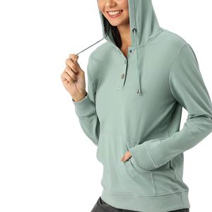 Sudaderas con capucha de otoño para adolescentes para mujer, Sudadera ligera de manga larga con capucha, ajuste holgado, Túnica con estampado de bloques de Color, Tops con bolsillos 100% - Product Image 5
