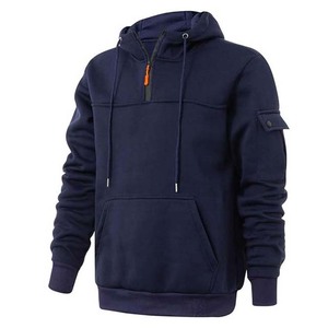 Sudaderas con Capucha de Algodón de Alta Calidad para Hombre, con Cierre de Cremallera de un Cuarto, Diseño Estampado, Gruesas - Product Image 2