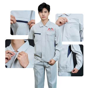 Meilleures ventes Nouveau style Ensemble de vêtements de travail pour soudeurs bleu foncé Unisexe Mode professionnelle Respirant Séchage rapide Coton/Polyester/Spandex - Product Image 4