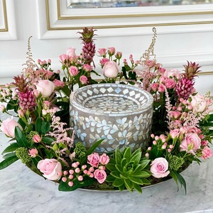 Présentoir de gâteau d'incrustation bleue parfait pour la décoration de table à la maison utilisation d'événements et but de cadeau en gros de l'Inde - Product Image 3