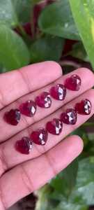 Faset kualitas terbaik 100% Natural <span class=keywords><strong>Garnet</strong></span> bentuk hati potongan mawar potongan Iris batu permata longgar banyak untuk membuat perhiasan