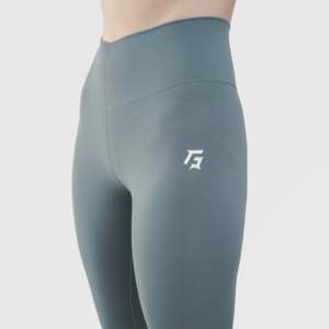 Yager ODM High Rise <b>Leggings</b> Light Blue <b>Flare</b> Sport Style Breathable Mesh XS-XL Ankle Spandex/Nylon Workout Clothing Washed - Product Image 6