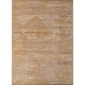 Tapis en laine noué à la main Blythe beige et marron AKWL-1858, motif abstrait, pour entrée, couloir, maison, rectangulaire, puzzle - pour adolescents - Product Image 1